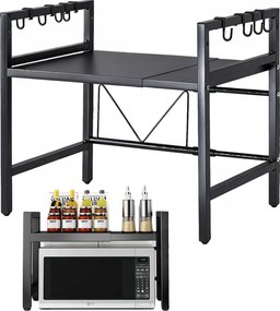 Konyhai Polc Állvány Mikrohullámú Sütő Felett Teleszkópos Akasztók Könyvespolc