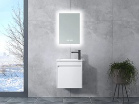 Zamora || White fürdőszoba szekrény mosdóval és LED-es tükörrel