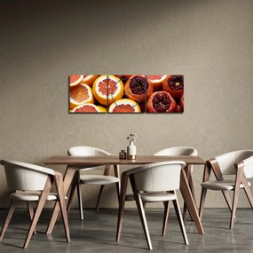 Narancsok és gránátalmák képe (órával) (90x30 cm)