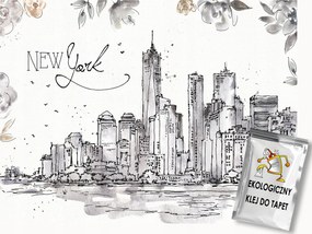 Fotótapéta Flizelina Grafika Virágok Város Panoráma New York 250x175 ragasztó