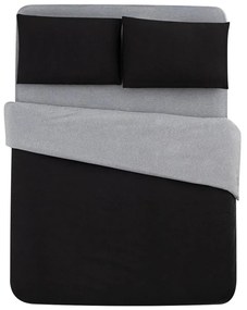 Fekete-szürke egyszemélyes-hosszabbított pamut ágyneműhuzat lepedővel 160x220 cm – Mila Home