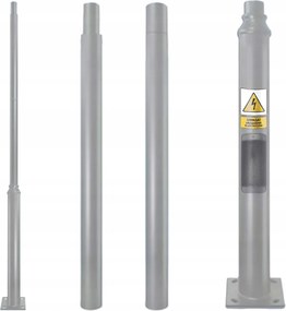 Világítóoszlop Szürke 3M árboc utcai lámpákhoz
