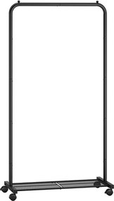 SONGMICS Görgethető Acél Ruhatartó Állvány, PATAYE, 74 cm, Fekete