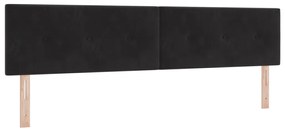 Boxspring Ágy Mattal Fekete 200x200 cm Bársonyos