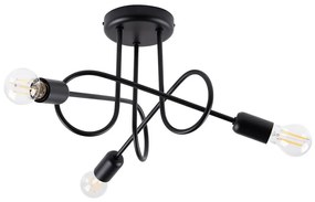 Sollux SL.1434 - Felületre szerelhető csillár LOOP 3xE27/15W/230V fekete