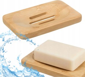 Bambusz Szappantartó Kockás Mosdóba helyezhető Lba-36