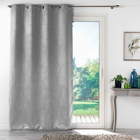 Világosszürke bársony sötétítő függöny 135x280 cm Melodie – douceur d'intérieur