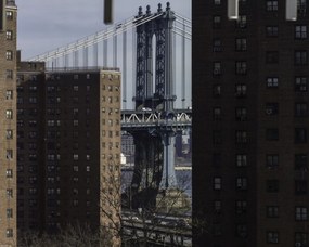 Poszter 50x40cm Manhattan híd New York épületeken át, Assaf F