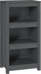 vidaXL szürke tömör fenyőfa könyvszekrény 50 x 35 x 97 cm