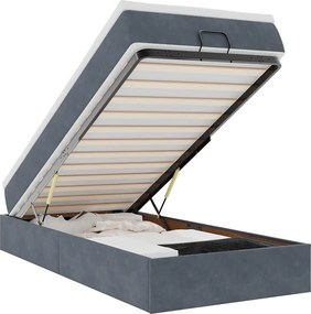 vidaXL Ottomán ágykeret matraccal sötét szürke 80x200cm bársony