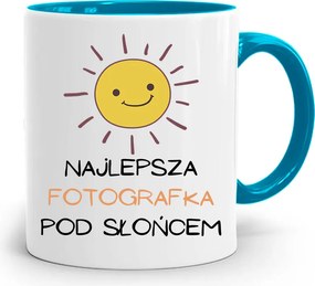 Kék Fotós Bögre A Legjobb A Nap Alatt fényképes nyomtatással