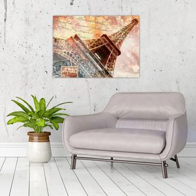 Kép - Eiffel-torony vintage stílusban (70x50 cm)