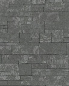 Sötétszürke tapéta tégla hatás 3D dörzsölt fal homokszemcsék tapéta