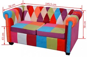 2 személyes szövet Chesterfield kanapé