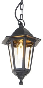 Romantikus kültéri függesztett lámpa fekete IP44 - New Haven