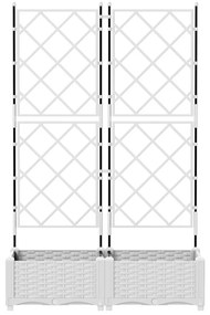 Trellises Kert Cserép 2 db Fehér 80x40x125,5 cm