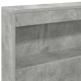 Tároló fejtámla polcokkal tárolóval Beton szürke 80 cm Faanyag