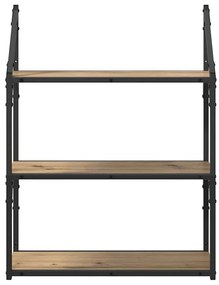 vidaXL Falpolc polcokkal Artisan tölgy 60 x 21 x 78,5 cm Faanyag