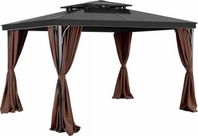 Függöny pavilonhoz 281x341x214cm vízálló függöny kávés erkélyre