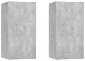 2 db betonszürke szerelt fa TV-szekrény 30,5 x 30 x 60 cm