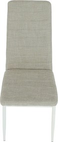Étkezőszék, bézs szövet/fehér fém, COLETA NOVA