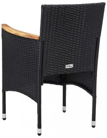 7 részes fekete polyrattan kerti étkezőgarnitúra