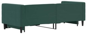 sötétzöld kihúzható bársony heverő 80 x 200 cm