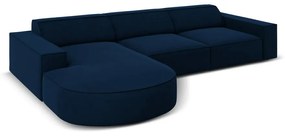 Kék bársony sarokkanapé (bal oldali) Jodie - Micadoni Home