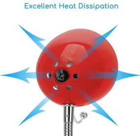 Aigostar asztali lámpa klippel 1xE27/11W/230V piros/krom