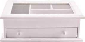 Ékszertartó doboz 24x16,5 cm fehér rendszerező doboz fiókkal