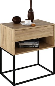 Éjjeliszekrény/kisasztal, artisan tölgy/fekete, ARTI TYP 2