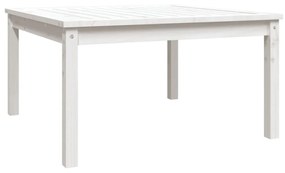 fehér tömör fenyőfa kerti asztal 82,5x82,5x45 cm