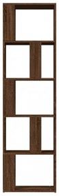barna tölgy színű szerelt fa könyvszekrény 45 x 24 x 160 cm