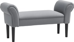 HOMCOM Ágy Pad, Kárpitozott Pad, Ülőpad, Előszobai Pad Hálószobába, 130 kg Teherbírású, Vitorlavászon, Sötétszürke, 102 x 36 x 51 cm | Aosom