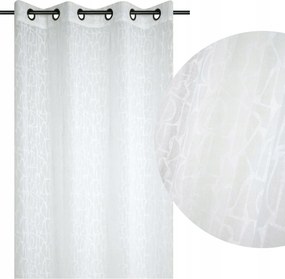 Kész függöny Paxton 140x260cm fehér geometrikus fátyol Loft retro átvezető