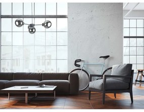 Csillár zsinóron KALIOPE II 4xE14/50W/230V fekete/füstös fekete