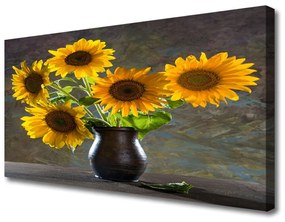 Vászonkép Napraforgó Vase Plant 120x60 cm