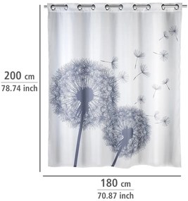 Dandelions fehér penészálló zuhanyfüggöny, 180 x 200 cm - Wenko
