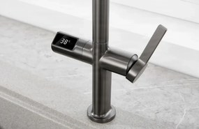 Konyhai csaptelep ELITE EDITION KSS1700 kihúzható zuhanyfejjel, LED-kijelzővel és érintésmentes érzékelővel, több színváltozatban — Króm — Igen