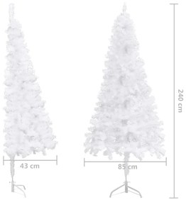 fehér PVC sarok műkarácsonyfa 240 cm