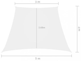 fehér trapéz alakú oxford-szövet napvitorla 3/5 x 4 m