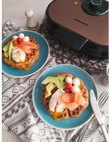 Heinner HWF-1000CR - Gofrisütő 1000W/230V fekete/rózsaarany