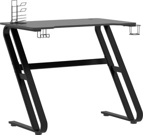 vidaXL fekete ZZ-lábú gamer asztal 90 x 60 x 75 cm