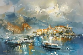 Vászonkép Canvas Város Horvátország Tenger Marina Port Jacht 60x40