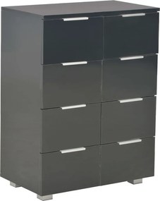 vidaXL magasfényű fekete szerelt fa tálalószekrény 60 x 35 x 80 cm