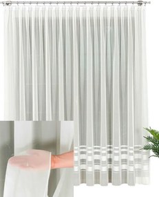 Fátyol Függöny Könnyű Függöny Sima Krém Szalag Minőség Sz.140x120