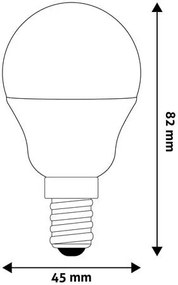 LED izzó, E14, kisgömb, G45, 6,5W, 806lm, 3000K, AVIDE (AVLED025)