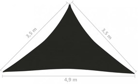 fekete HDPE napvitorla 160 g/m² 3,5 x 3,5 x 4,9 m