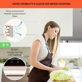Klarstein Alinea 60, Smart, páraelszívó, 60 cm, falra szerelhető, WiFi, A++, 500 m³/h, érintőképernyő