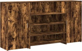 vidaXL recepciós pult füstös tölgy 200x50x103,5 cm szerelt fa